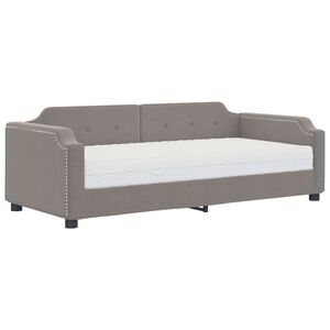 vidaXL Divano Letto con Materasso Tortora 100x200 cm in Tessuto