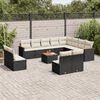 vidaXL Set Divani da Giardino 13pz con Cuscini Nero in Polyrattan