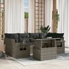 vidaXL Set Divani da Giardino 7 pz con Cuscini Grigio in Polyrattan