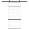 vidaXL Porta Scorrevole con Ferramenta Nera 102x205 cm in Vetro ESG