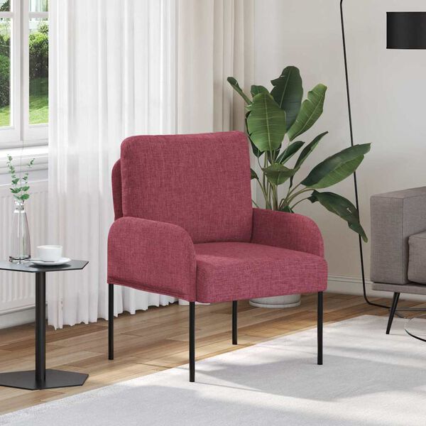 vidaXL Divani con cuscino 55cm Rosso Vino Legno compensato