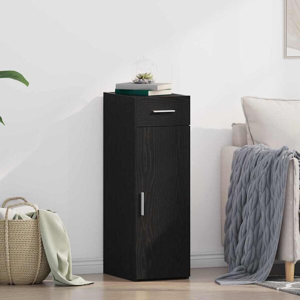 vidaXL Credenza con cassetto Rovere Nero 30 x 42,5 x 93 cm