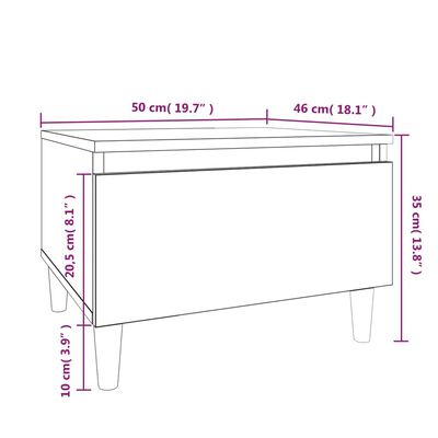 vidaXL Tavolino da Salotto Rovere Fumo 50x46x35cm in Legno Multistrato
