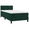 vidaXL Letto a Molle con Materasso e LED Verde Scuro 90x200cm Velluto