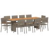 vidaXL Set da Pranzo per Giardino 11 pcs Grigio polyrattan
