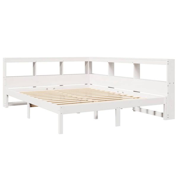 vidaXL Letto Libreria senza Materasso Bianco 140x200 cm Legno di Pino