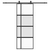 vidaXL Porta Scorrevole Set Ferramenta Nera 76x205 cm Vetro Temperato