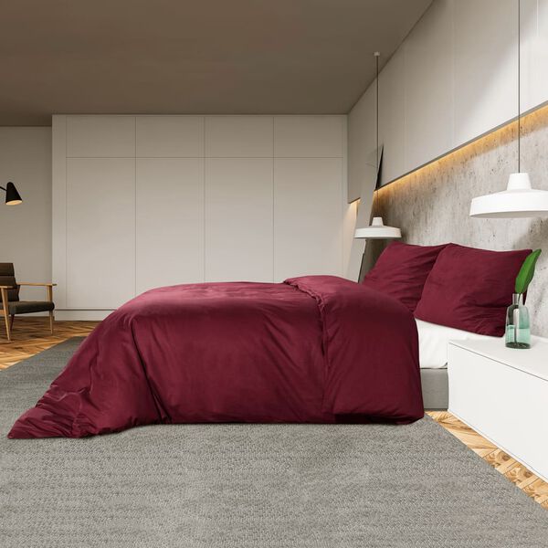 vidaXL Set Copripiumino Bordeaux 140x200 cm in Microfibra Leggera