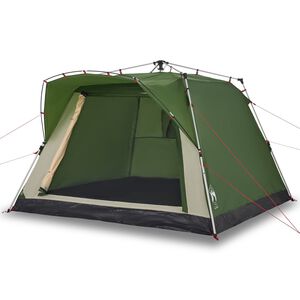 vidaXL Tenda da Campeggio Cabina 4 Persone Verde a Rilascio Rapido
