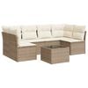 vidaXL Set Divani da Giardino 7 pz con Cuscini Beige in Polyrattan