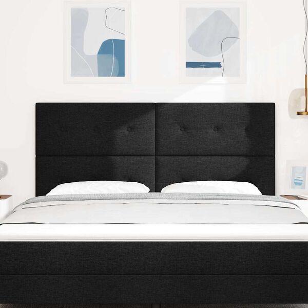 vidaXL Testiera LED con luci a strisce a LED Nero 180 cm Poliestere