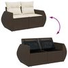 vidaXL Set Divani da Giardino 7 pz con Cuscini Marrone in Polyrattan