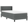 vidaXL Letto a molle con materasso Grigio scuro 190 x 90 cm Poliestere