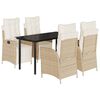 vidaXL Set da Pranzo da Giardino 5 pz con Cuscini Beige in Polyrattan