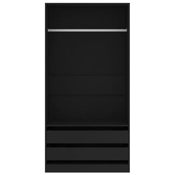 vidaXL Armadio Nero 100x50x200 cm in Legno Multistrato