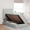 vidaXL Letto con contenitore e materasso Grigio chiaro 90 x 190 cm