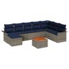 vidaXL Set Divano da Giardino 9 pz Grigio polyrattan