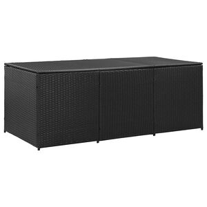 vidaXL Baule da Giardino in Polyrattan 180x90x70 cm Nero