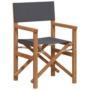 vidaXL Sedia da regista Grigio Legno di teak solido
