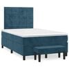 vidaXL Giroletto a Molle con Materasso Blu Scuro 120x190 cm in Velluto