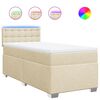 vidaXL Giroletto a Molle con Materasso Crema 100x200 cm in Tessuto