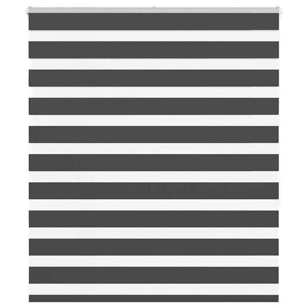 vidaXL Tenda a Rullo Zebra Nero Larghezza Tessuto 120,9 cm Poliestere