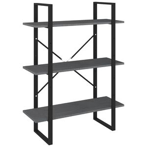vidaXL Libreria a 3 Ripiani Grigia 80x30x105 cm in Massello di Pino