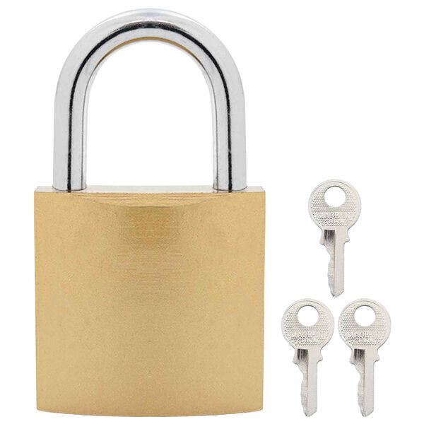 vidaXL U Lock con Chiavi 2 pcs Ottone Ferro