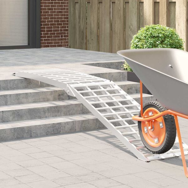 vidaXL Ramp di Carico Argento 230 x 44 x 13 cm Alluminio