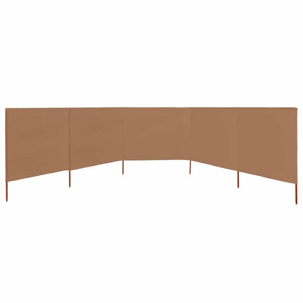 vidaXL Paravento a 5 Pannelli in Tessuto 600x80 cm Grigio Talpa