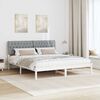vidaXL Letto con Testiera Rivestita con testiera Bianco 180 x 200 cm