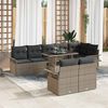 vidaXL Set Divano da Giardino con cuscino 9 pcs Grigio Poly Rattan