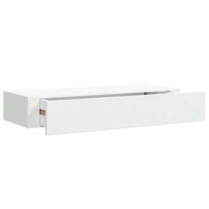 vidaXL Scaffale con Cassetti da Parete Bianco 60x23,5x10 cm in MDF