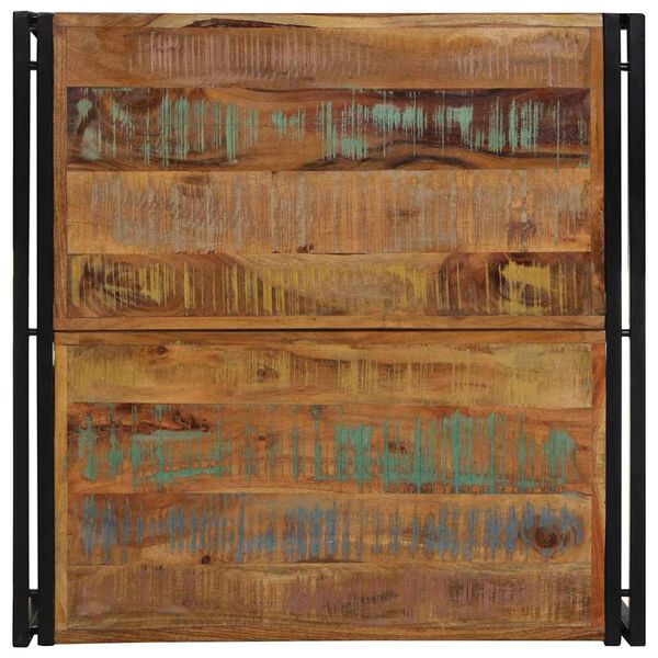 vidaXL Tavolino Salotto Multicolore 80x80x35cm Legno Massello Recupero