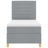 vidaXL Letto a molle con materasso Grigio chiaro 90 x 190 cm Tessuto