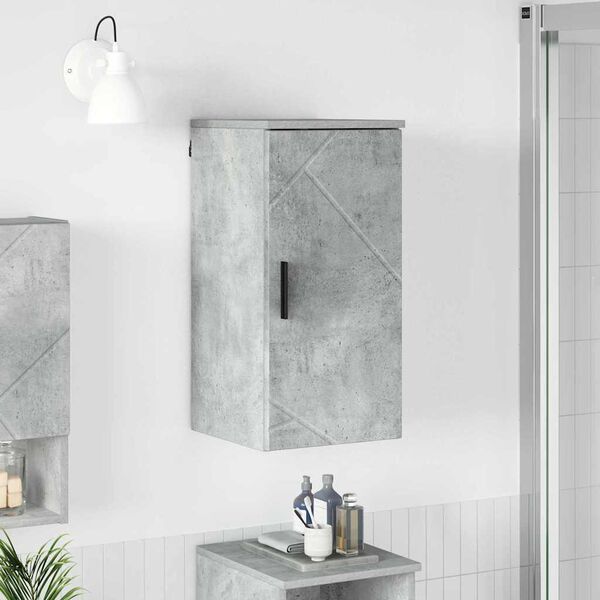 vidaXL Mobile da Bagno con porta Grigio cemento 30 x 31,5 x 61 cm