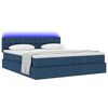 vidaXL Letto con luci a strisce a LED Blu 180 x 200 cm Tessuto