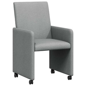 vidaXL Sedie da Pranzo con Ruote 2 pz Tessuto Grigio chiaro