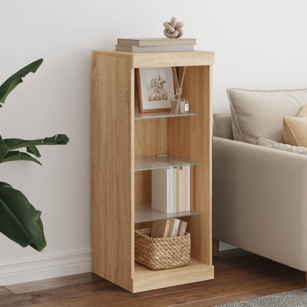 vidaXL Credenza con Luci LED Rovere Sonoma 41x37x100 cm