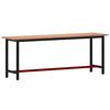 vidaXL Banco da Lavoro 220x55x81,5 cm Legno Massello Faggio e Metallo