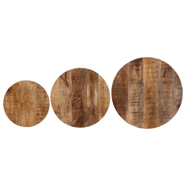 vidaXL Tavolini a Incastro 3 pz in Legno Massello di Mango e Ferro