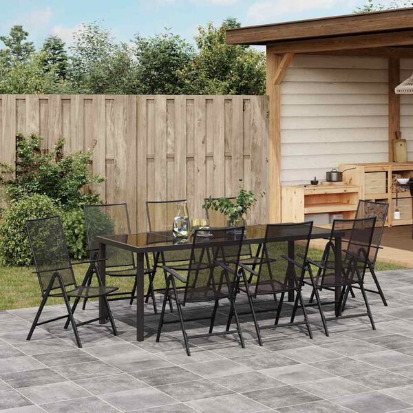 vidaXL Set da Pranzo per Giardino 9 pcs Antracite