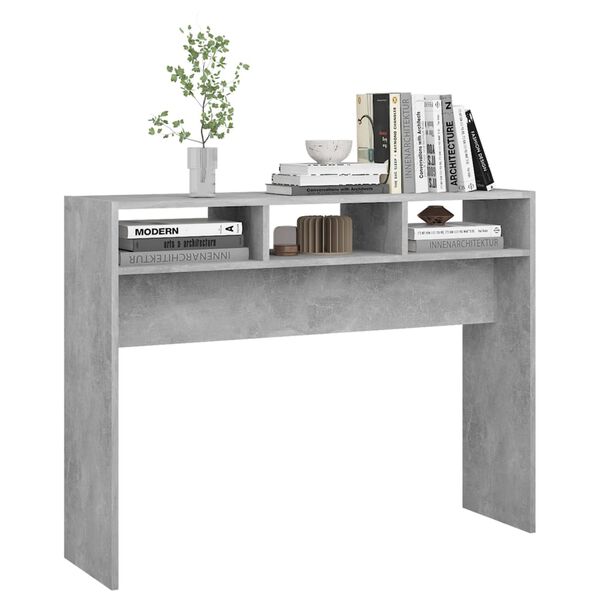 vidaXL Tavolino Consolle Grigio Cemento 105x30x80cm Legno Multistrato