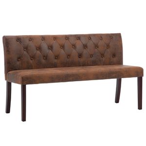 vidaXL Panca 120 cm Marrone in Similpelle Scamosciata