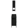 vidaXL Set Mobili da Bagno 3 pz Nero in Legno Multistrato