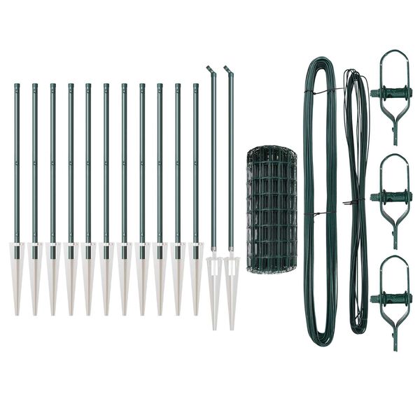 vidaXL Recinzione con Posto Verde 0,8 x 25 m Acciaio