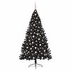 vidaXL Albero di Natale artificiale con luci integrate Nero 210 cm PVC