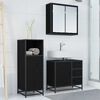 vidaXL Set di mobili per il bagno 3 pcs Rovere Nero Legno multistrato