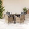 vidaXL Set da Pranzo da Giardino 5 pz con Cuscini Beige in Polyrattan
