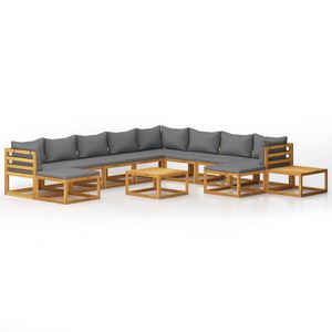 vidaXL Set Divani da Giardino 12 pz con Cuscini in Massello di Acacia